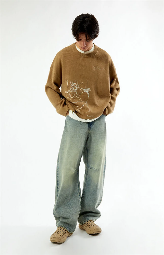 The Met x PacSun Man at a Café Table Paris Cropped Sweater