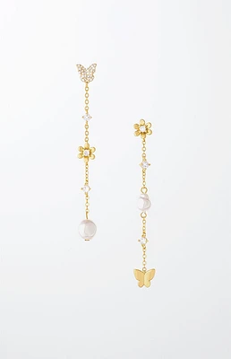 Ettika Butterfly & Pearl Dangle Earrings