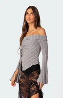 Edikted Alona Asymmetric Fold Over Knit Top