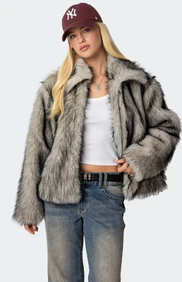 Edikted Mob Wife Faux Fur Jacket