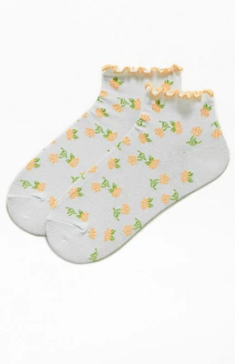 Allover Floral Ruffle Socks