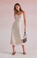 Beverly and Beck Daisy Floral Tie Front Midi Dress