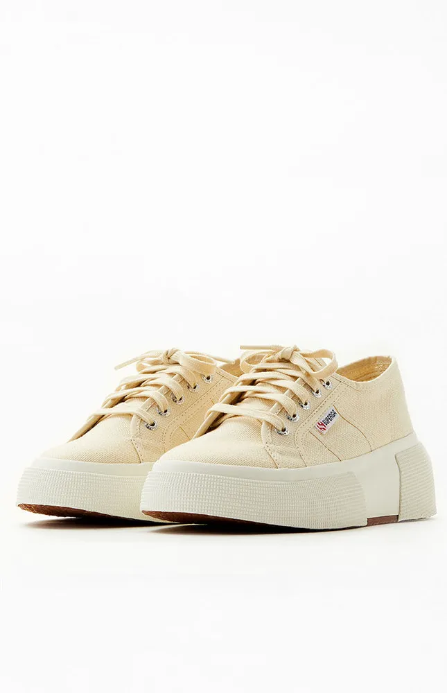 Superga Women's Beige 2287 Bubble Platform Sneakers