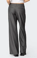 Edikted Mayla Wide Leg Pinstripe Trousers