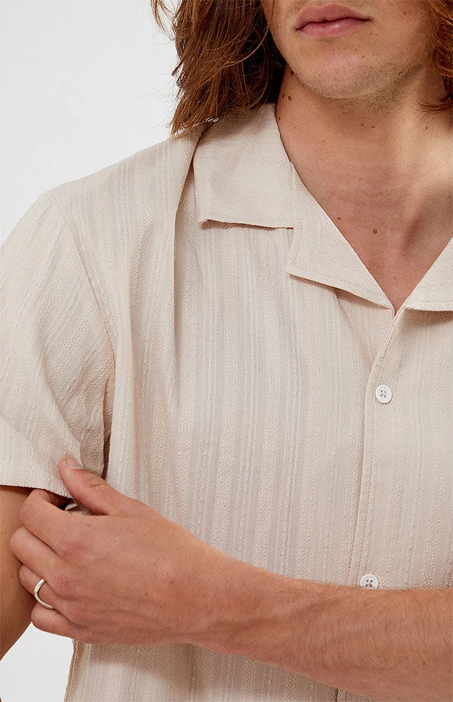 Pointelle Texture Woven Camp Shirt