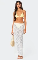 Edikted Oceana Sheer Lace Maxi Skirt