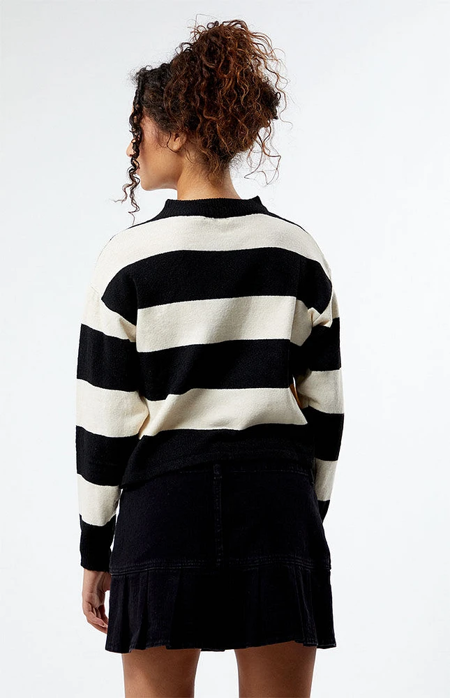 Daisy Street Striped Knit Boxy Sweater