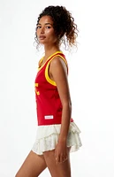 Mitchell & Ness NCAA USC Mesh Cropped Tank Top