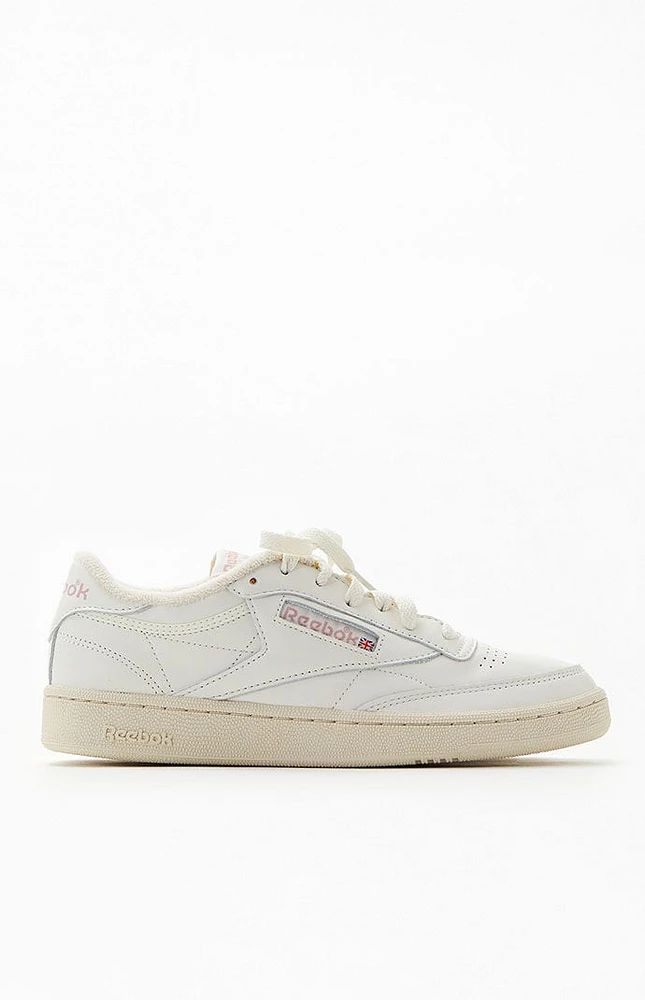 Reebok White & Pink Club C 85 Shoes