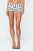 Edikted Lorenza Striped Fold Over Shorts