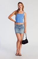 Pacsun Bella Medium Indigo Denim Mini Skirt