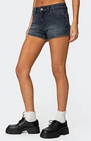 Edikted Siobhan Mid Rise Denim Shorts