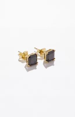 Sterling Silver Square Onyx Earrings