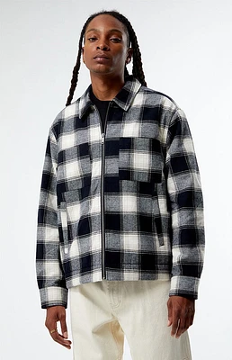 PacSun Sherpa Plaid Zip Shacket