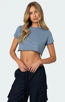 Edikted Stripey Cropped T-Shirt