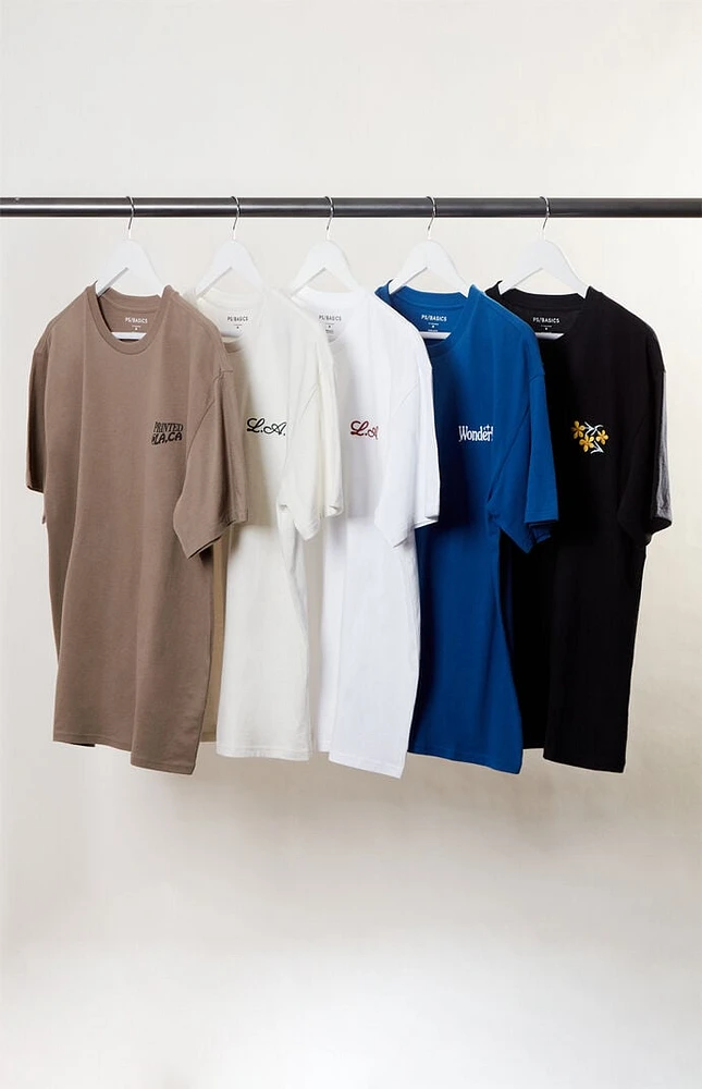 5 Pack Embroidered T-Shirts