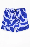 PacSun Blue Vines AOP 4.5'' Swim Trunks