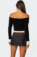 Edikted Jovi Layered Off Shoulder Top