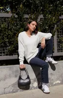 John Galt White Ida Cable Knit Sweater