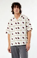 PacSun Floral Embroidered Oversized Camp Shirt