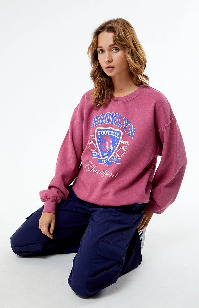 Golden Hour Brooklyn Football Champion Crew Neck Sweatshirt