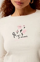 Golden Hour Je t'aime Watercolor Flower Long Sleeve T-Shirt