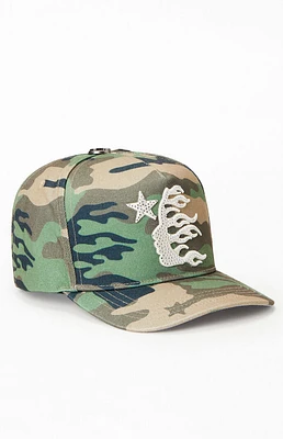 Hellstar Camo Rhinestone Snapback Hat