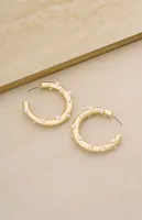 Ettika Spotted Pearl Hoop Earrings
