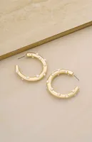 Spotted Pearl Hoop Earrings