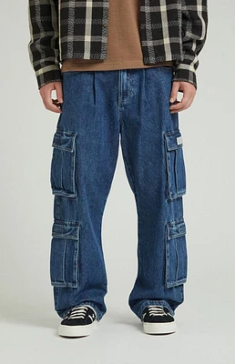 Pacsun Dark Indigo Baggy Cargo Jeans