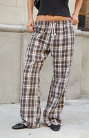 John Galt Brown Plaid Anastasia Sweatpants