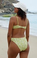 Dippin' Daisy's Green Ribbed Seashore High Waisted Bikini Bottom