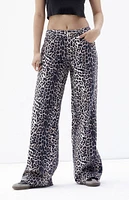 PacSun Casey Leopard Low Rise Baggy Jeans