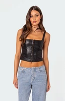 Simone Faux Leather Corset