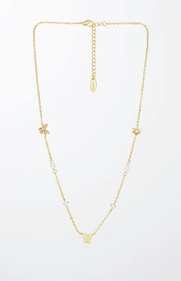 Ettika Butterflies & Pearls Necklace