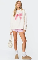 Edikted Bow Brat Printed Sweatshirt