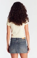 PacSun Dark Indigo Mid Rise Denim Mini Skirt