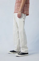 PacSun Cream Carpenter Faux Leather Straight Pants