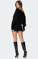 Edikted Eve Off Shoulder Knit Mini Dress