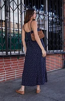 John Galt Blue & White Floral Colleen Midi Slip Dress