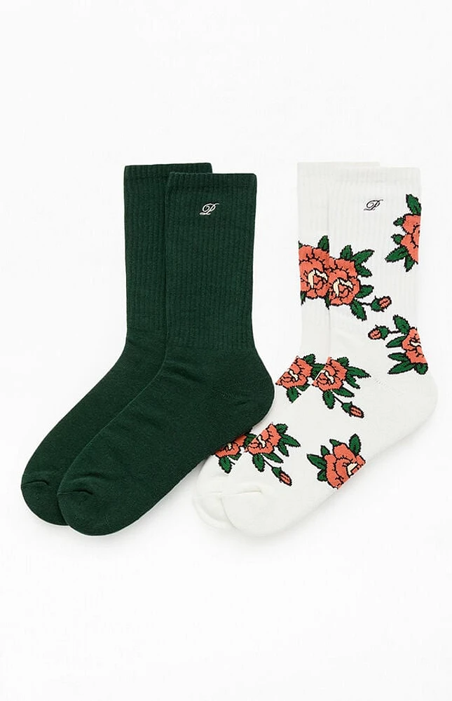 Pacsun 2 Pack Mixed Floral Crew Socks