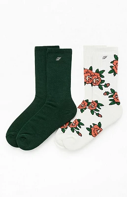 Pacsun 2 Pack Mixed Floral Crew Socks