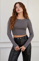 LA Hearts Mirah Long Sleeve Cropped Sweater