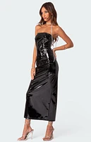 Edikted Vegas Vinyl Maxi Dress