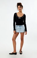 Est. PAC 1980 Reagan Ruffle Long Sleeve Top