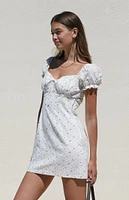 LA Hearts Tie Front Gauze Mini Dress