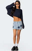 Edikted Shining Star Denim Mini Skirt