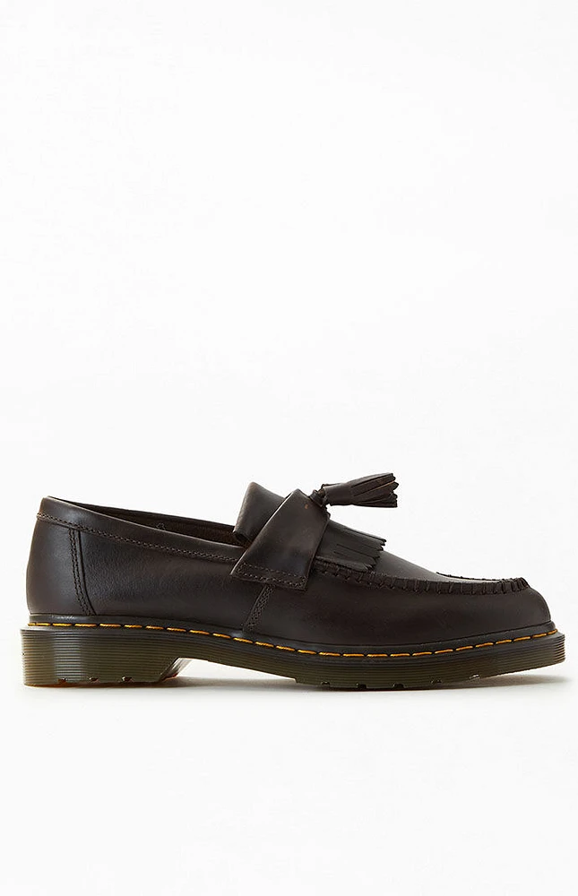 Adrian Crazy Horse Leather Tassel Loafers