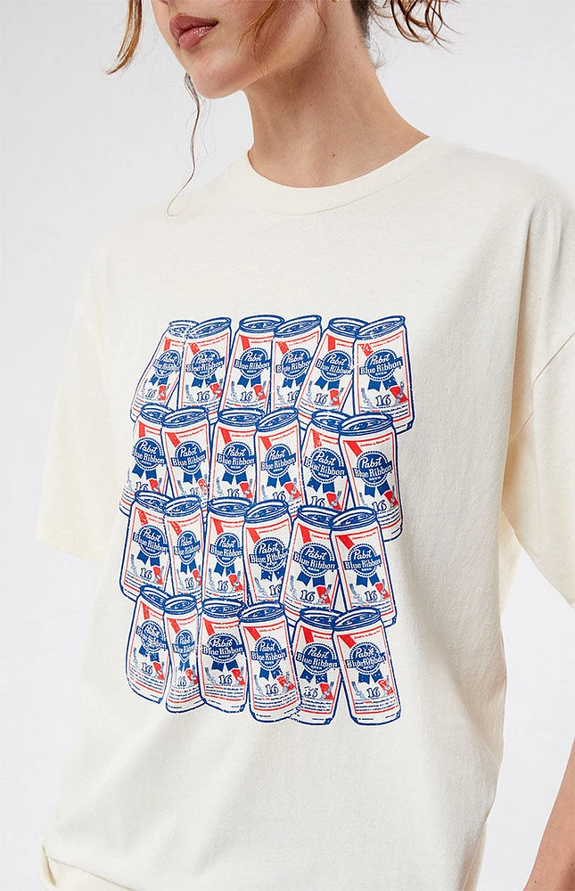 Pabst Blue Ribbon Collage Oversized T-Shirt