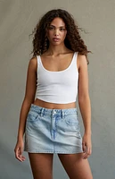 RARE DNM EDIT Studded Mid Rise Denim Mini Skirt